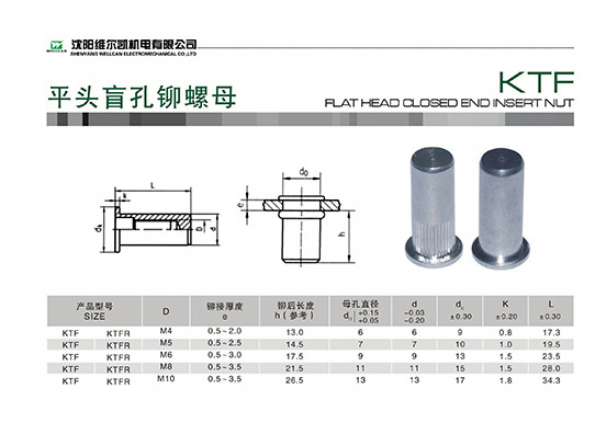 平头盲孔铆螺母 平头盲孔铆螺母